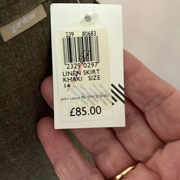 Gardeur Fine Linen Pleated Skirt Button Zipper Front Patch Pockets - Picture 6 of 12